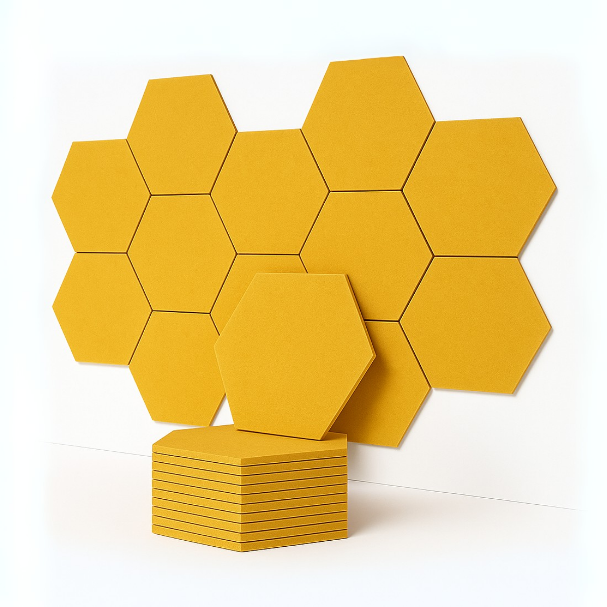 HexaFelt Bevelled Acoustic Panels | Mustard