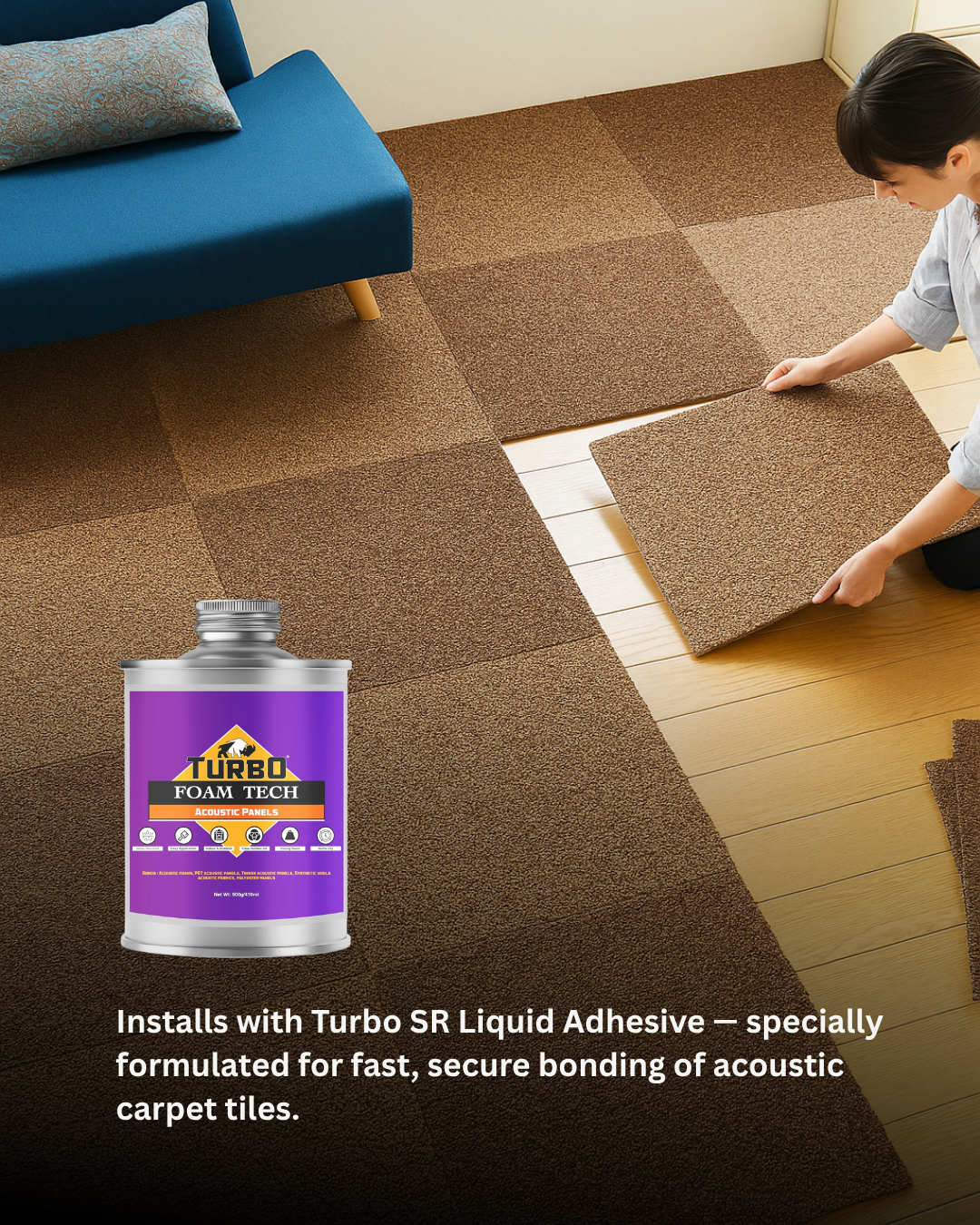 Acoustic Carpet Tiles - Shepia Brown