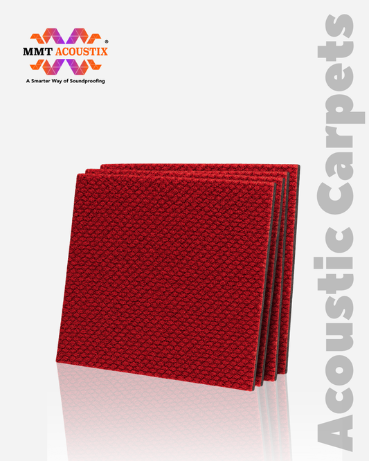 Acoustic Carpet Tiles - Rose Madder