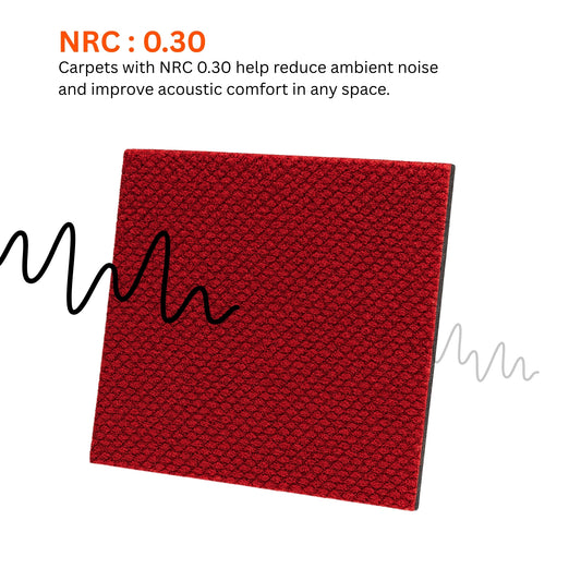Acoustic Carpet Tiles | 50x50 cm | Velvet Red | 64 Sq Ft
