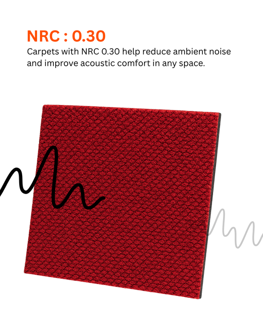 Acoustic Carpet Tiles - Rose Madder