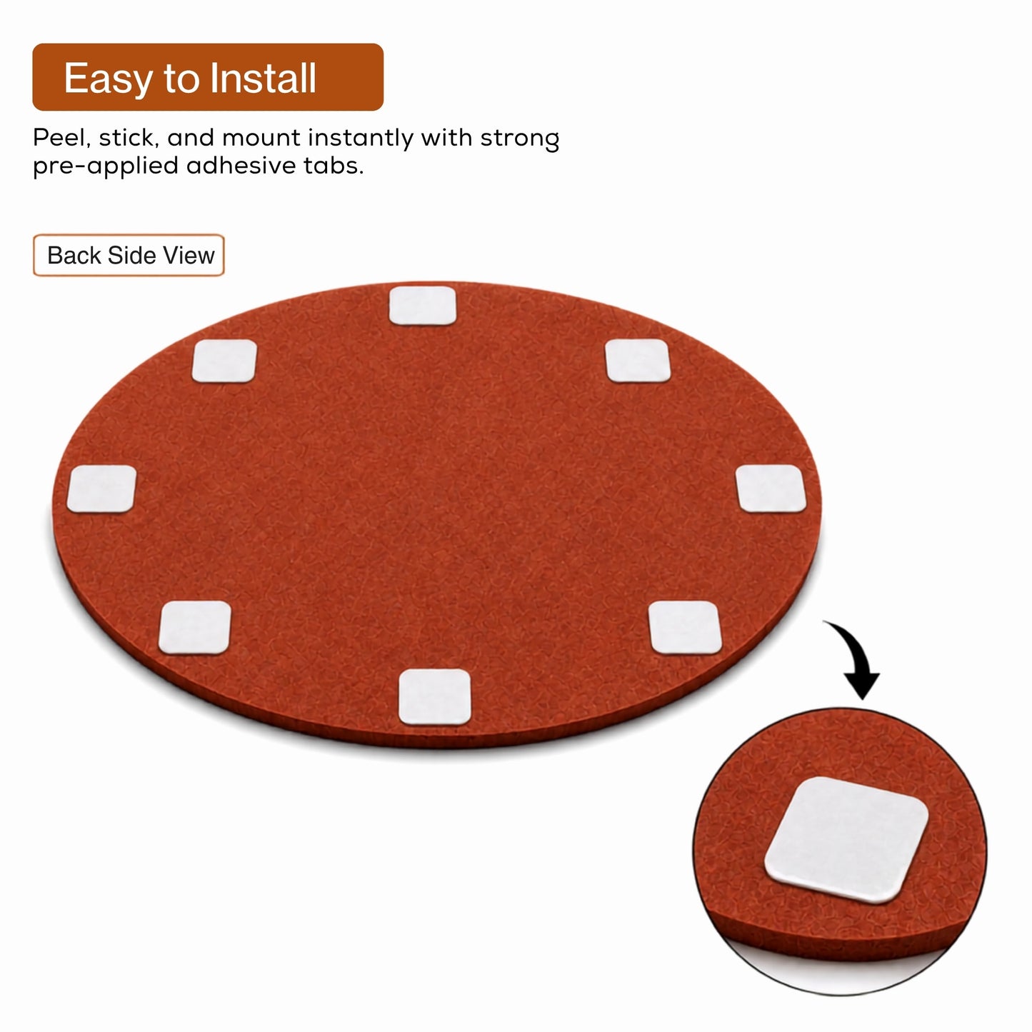 Circle PET Acoustic Panel | 2x2 feet | Rust