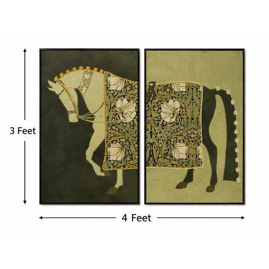 Royal Equine Mosaic – Luxury Canvas Felt Acoustic Panel Set (4 X 3)