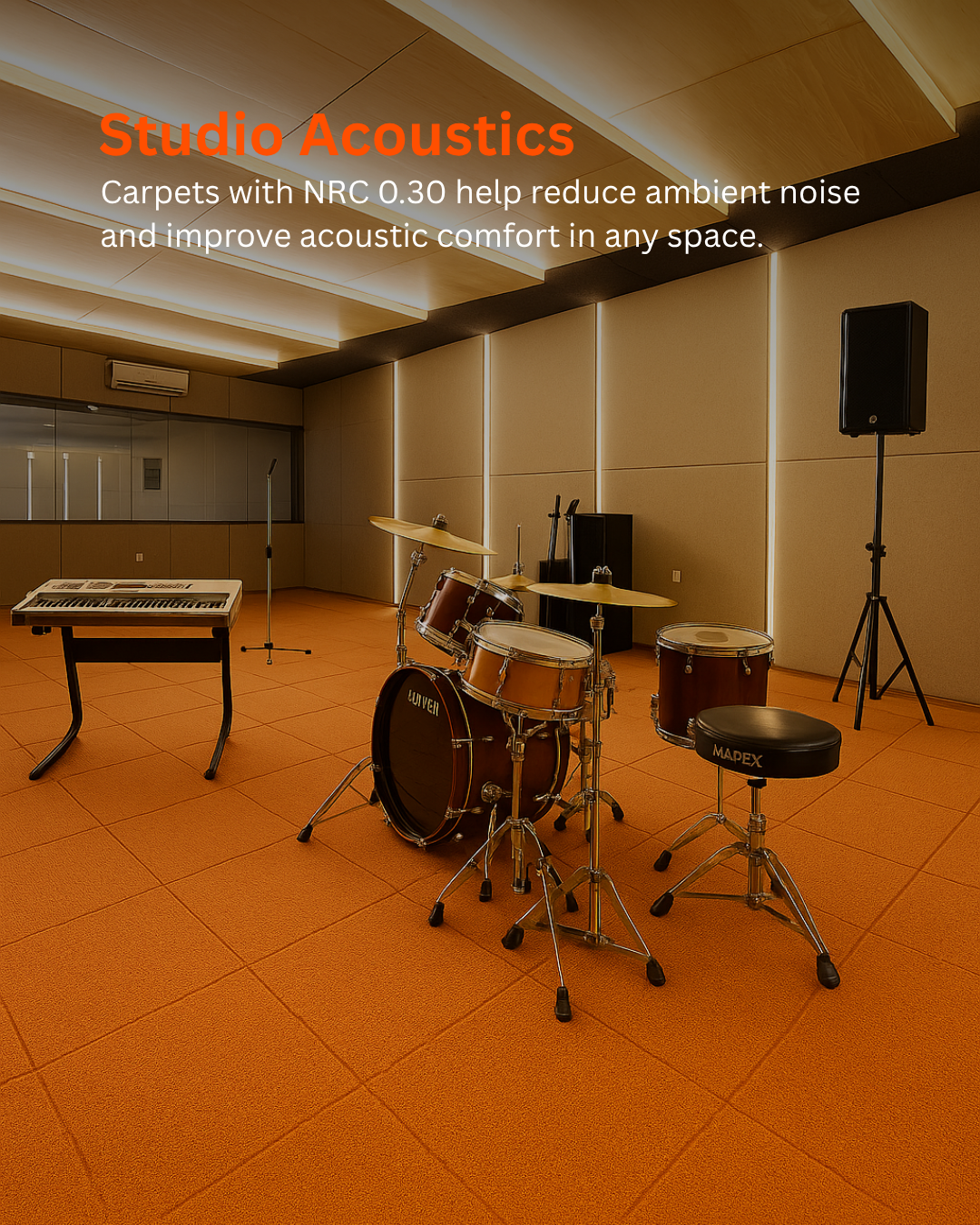 Acoustic Carpet Tiles - Orange