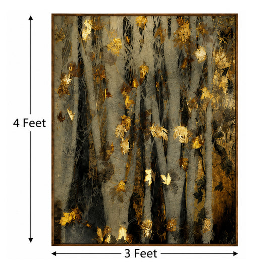 Golden Whisper Woods – Designer Canvas Felt Acoustic Wall Panel (4 X 3)