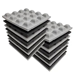 Alien Acoustic Foam 1x1 ft, Charcoal + Stone White