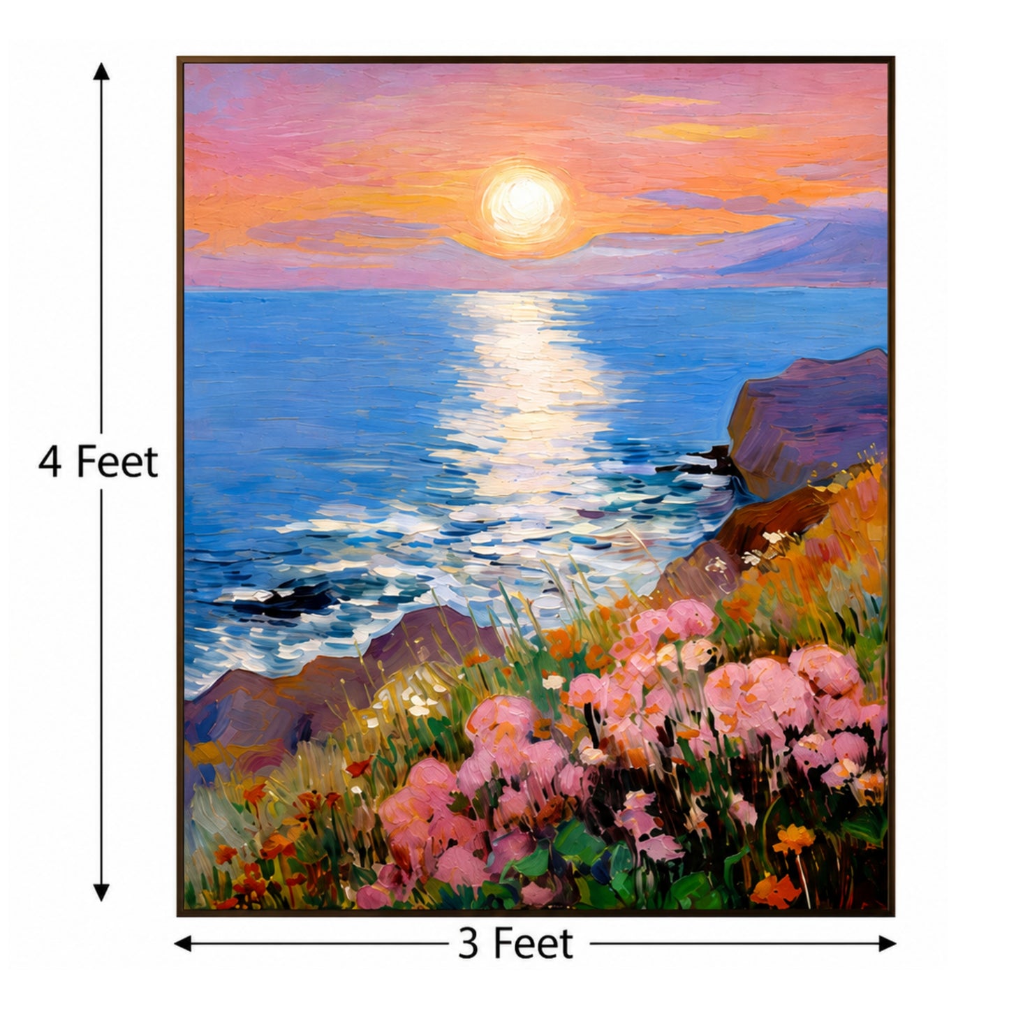 Sunset Blossom Coast – Designer Canvas Felt Acoustic Wall Panel (4 X 3)