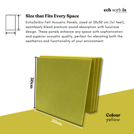 Felt PET Acoustic Panel | Office & Home Acoustics | Yellow