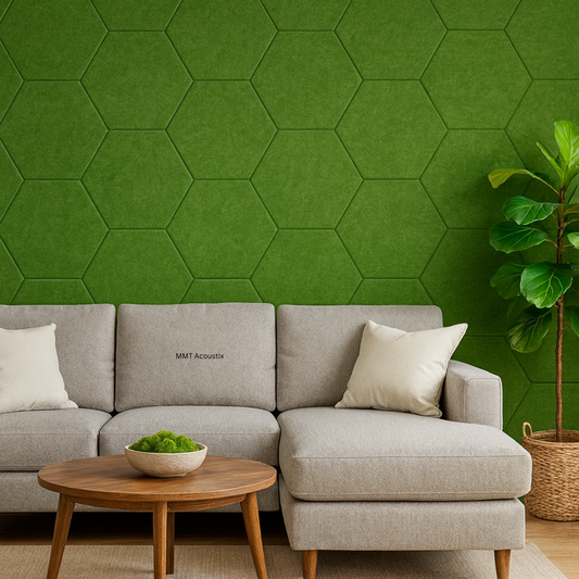 HexaFelt Bevelled Acoustic Panels | Olive | 7 Pcs