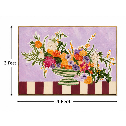 Lavender Bloomscape – Designer Canvas Felt Acoustic Wall Panel (4 X 3)