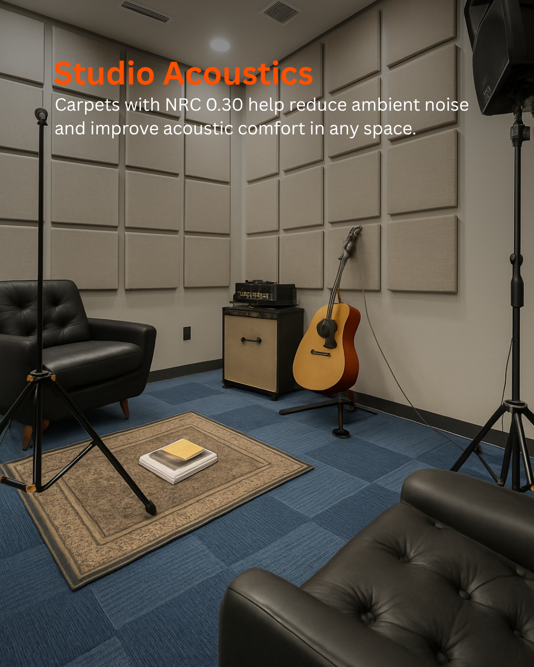 Acoustic Carpet Tiles -Blue Lapis