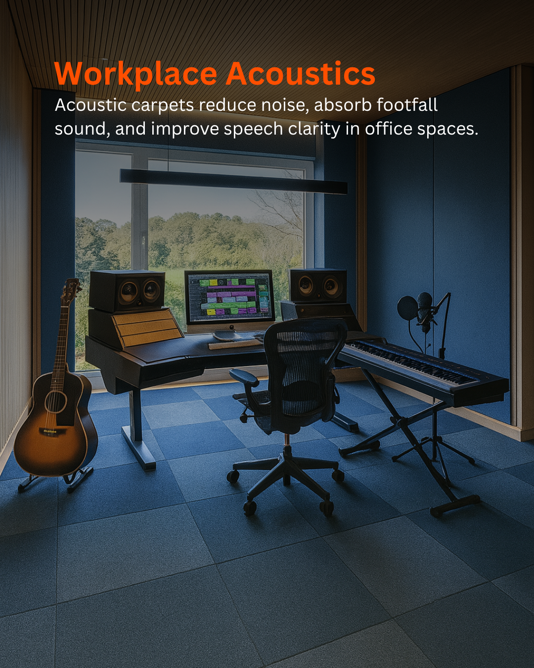 Acoustic Carpet Tiles -Blue Lapis