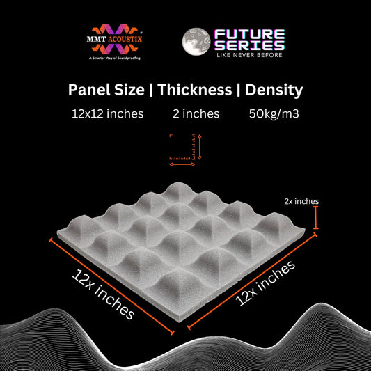 Alien Acoustic Foam 1x1 ft, Stone White