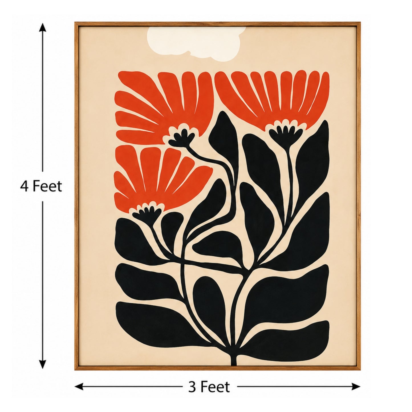 Scarlet Bloom – Printed Canvas Felt Acoustic Panel (4 X 3)