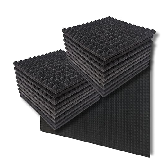 Pyramid Acoustic Foam 1”, 1x1 Ft, Charcoal