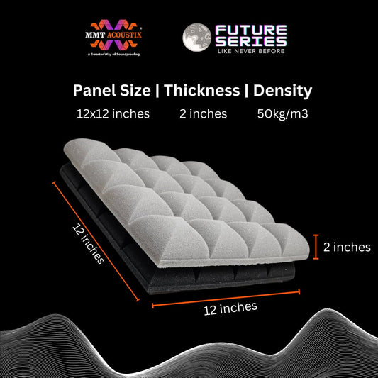 Galaxy Acoustic Foam 1x1 ft, Charcoal + Stone White