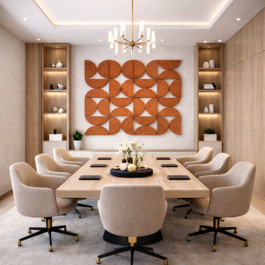 Semi-Circle Felt Acoustic Panels 48”x48” | Rust | 32 Pcs