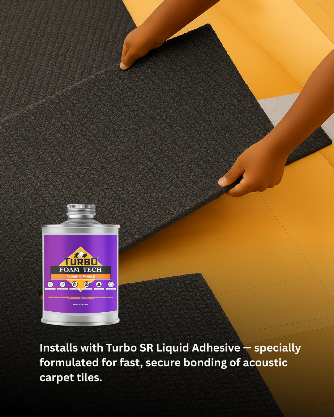 Acoustic Carpet Tiles -Grey Smoke