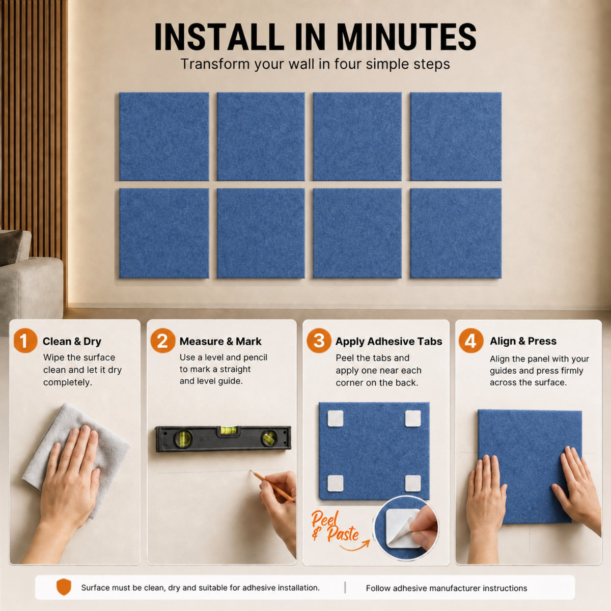 Felt PET Acoustic Panel | Office & Home Acoustics | Carolina