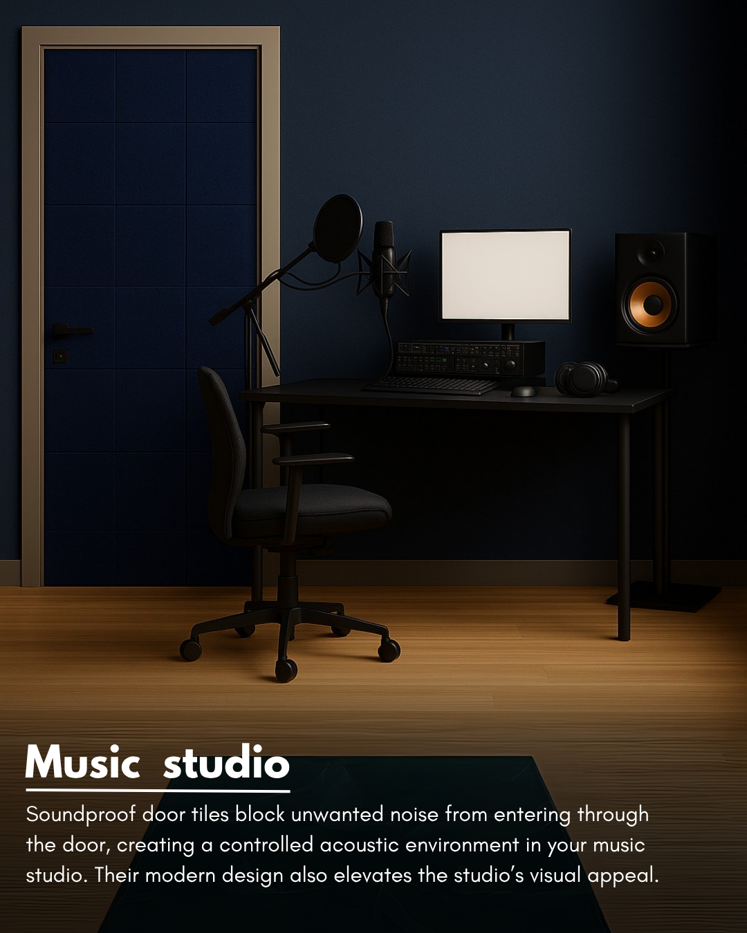 Door Soundproof Tiles | Night Blue