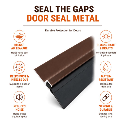 Door Seal Bottom Carbon Metal + Rubber Insulation 36" x 1.5"