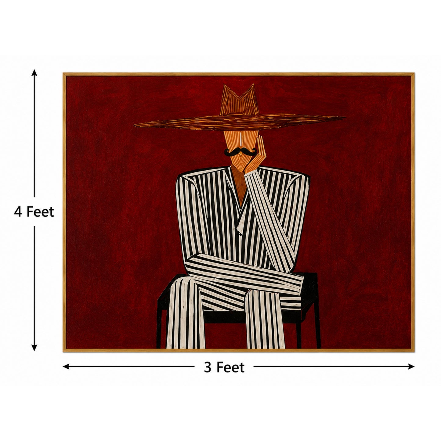 The Crimson Gentleman – Luxury Canvas Felt Acoustic Panel (4 X 3)