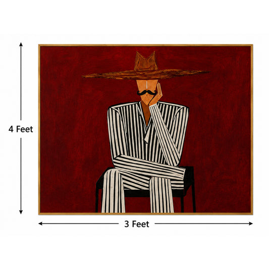 The Crimson Gentleman – Luxury Canvas Felt Acoustic Panel (4 X 3)