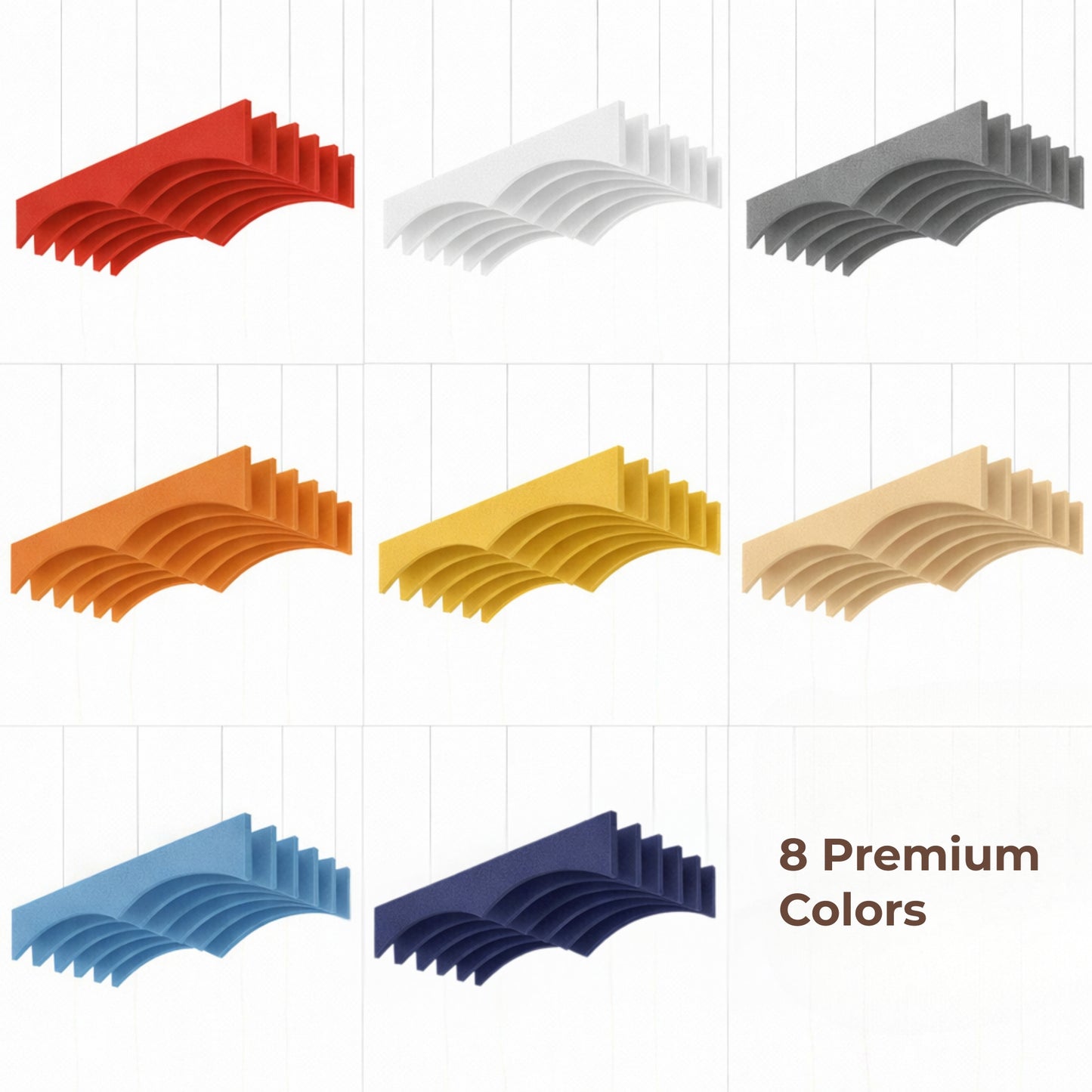 Acoustic Ceiling Baffles, Flow, 8 pcs