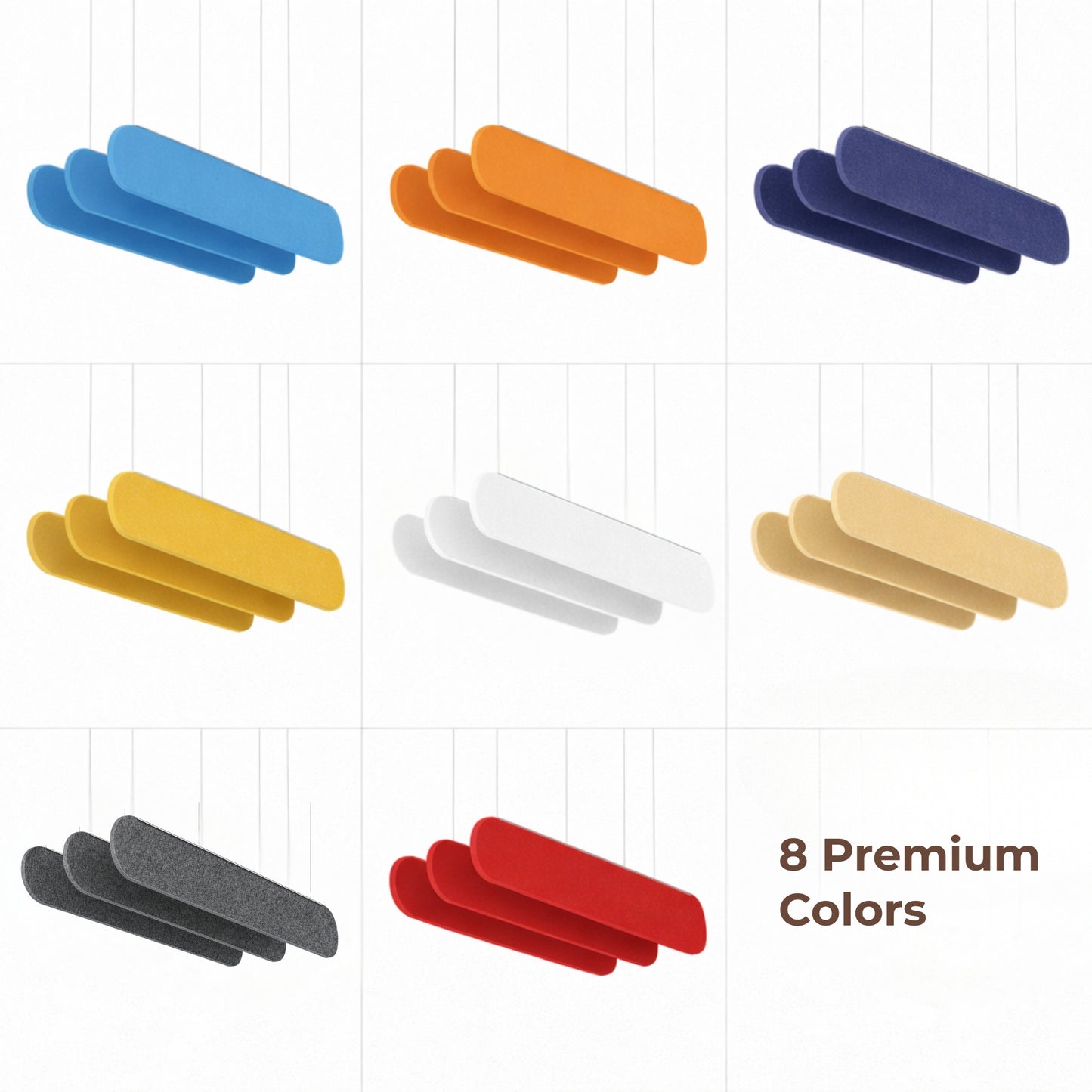 Acoustic Ceiling Baffles, Velora, 8 pcs