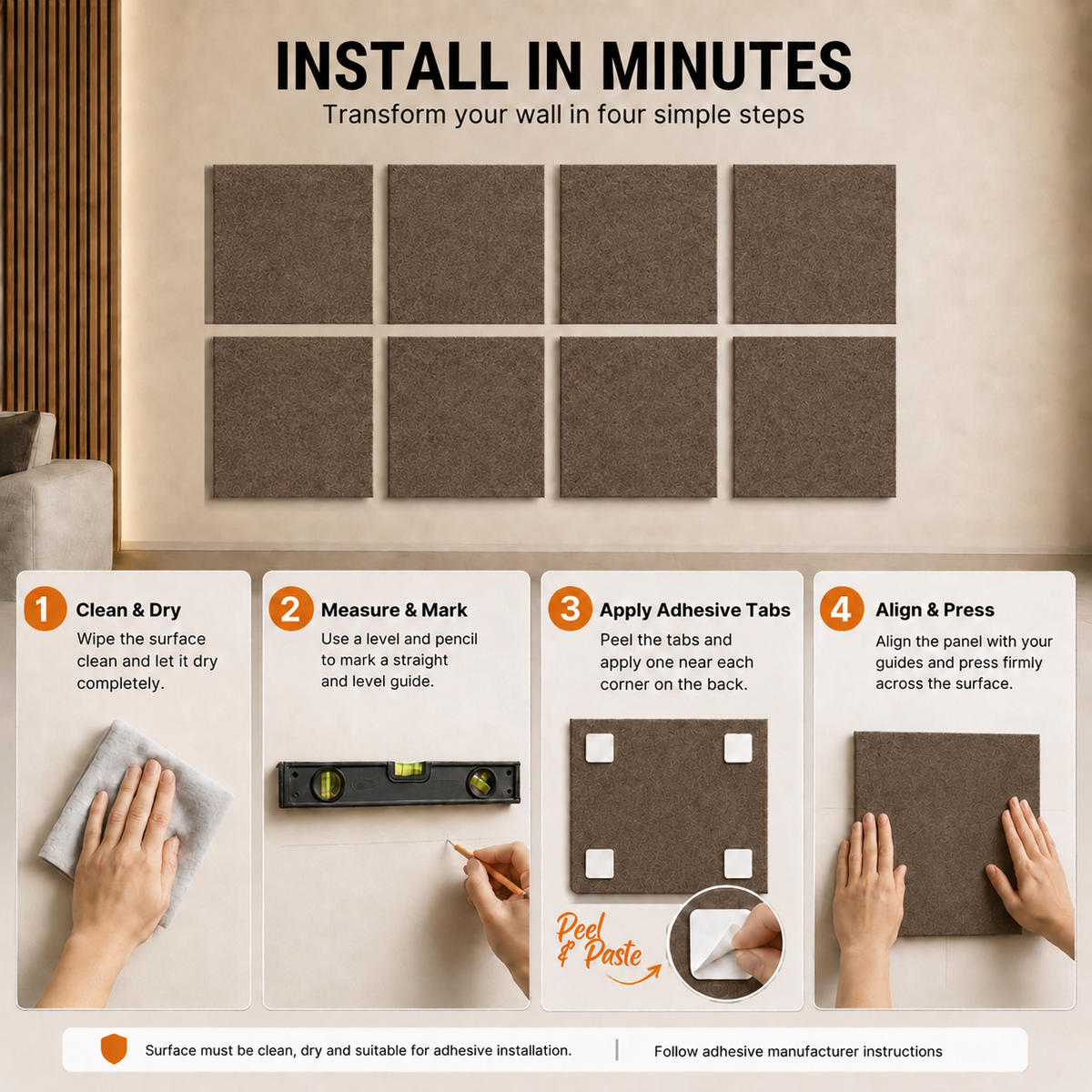 Felt PET Acoustic Panel | Office & Home Acoustics | Coorg