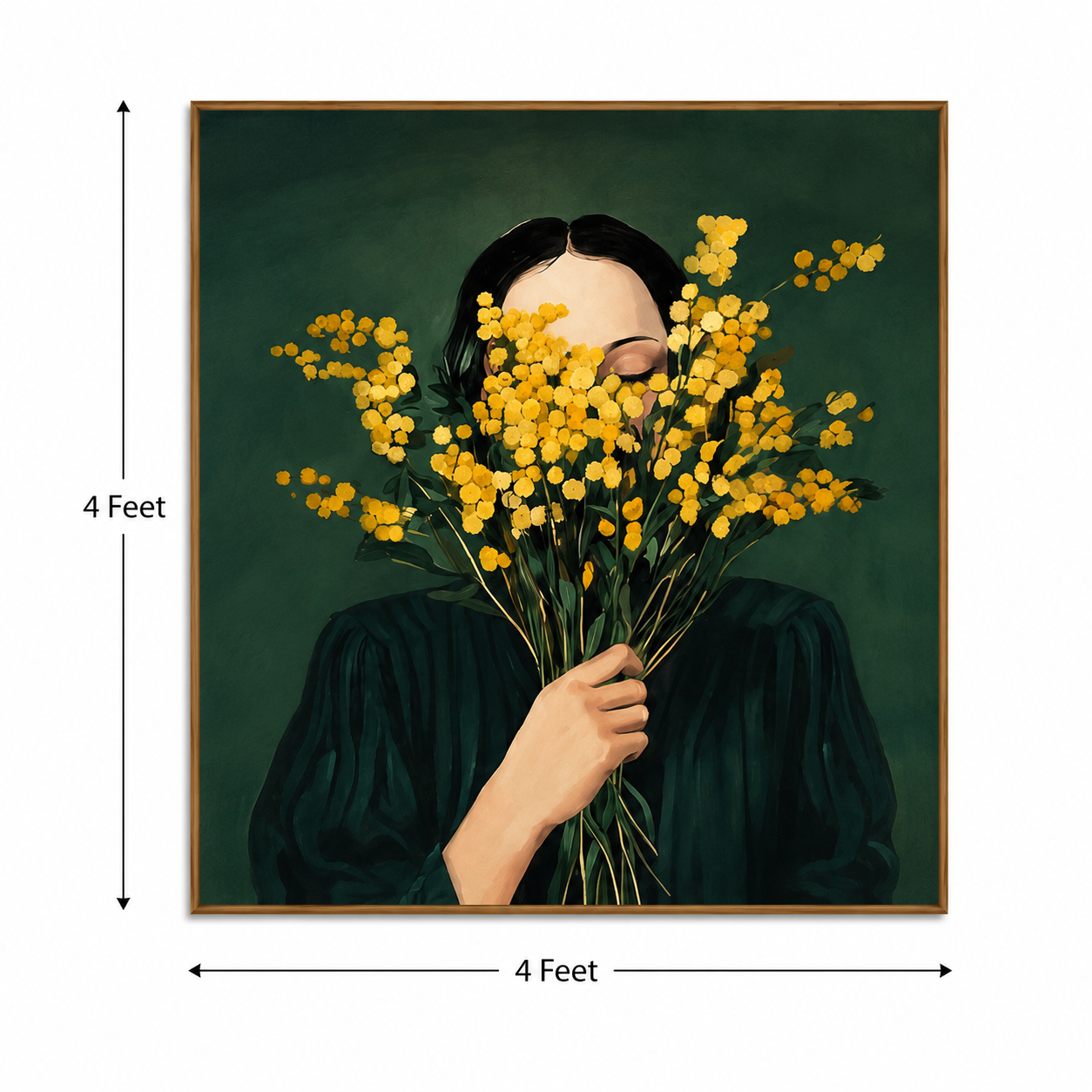 Golden Whisper – Printed Canvas Felt Acoustic Panel (4 X 4)