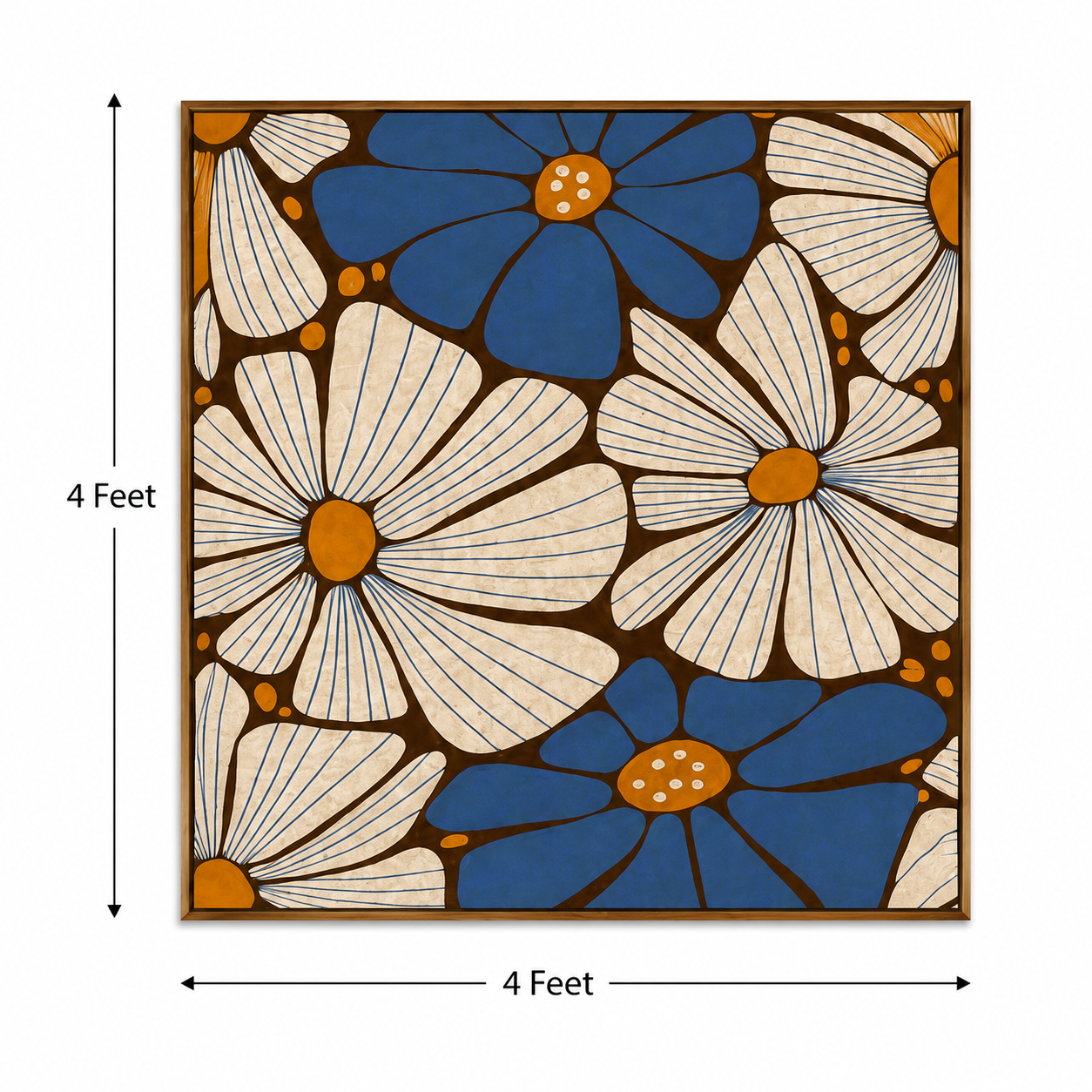 Retro Bloom Symphony – Printed Canvas Felt Acoustic Panel (4 X 4)