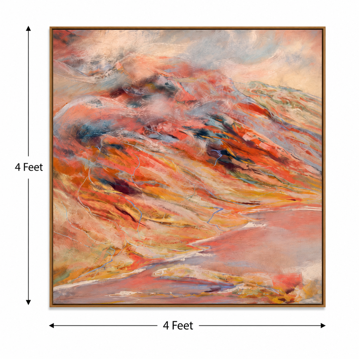 Blush Horizon – Printed Canvas Felt Acoustic Panel (4 X 4)