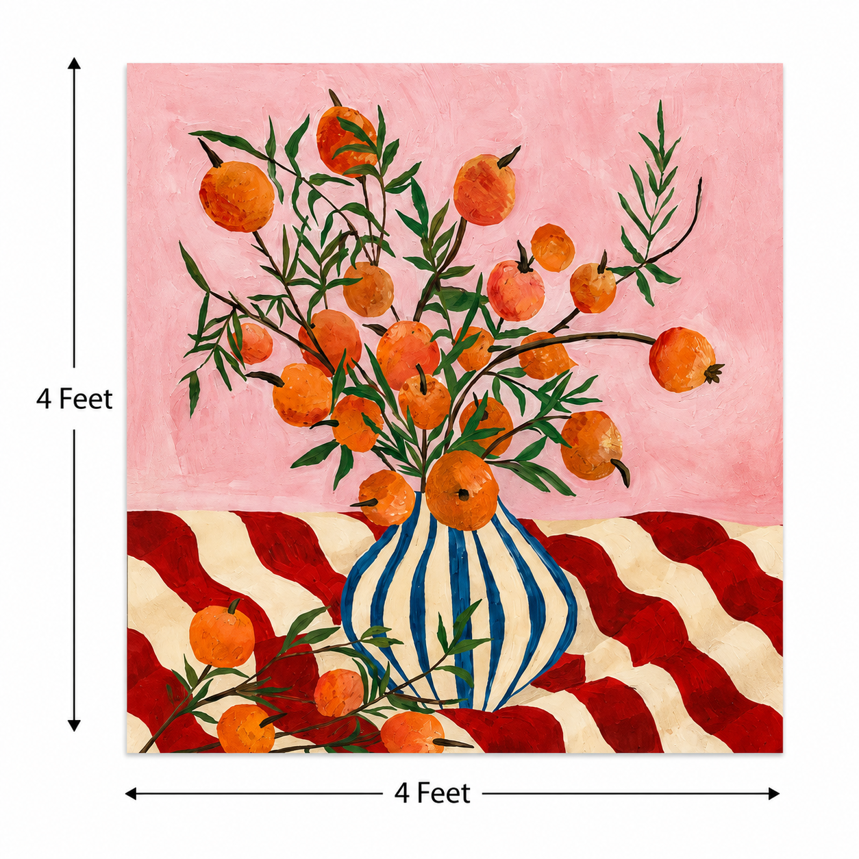 Citrus Bloom – Printed Canvas Felt Acoustic Panel (4 X 4)