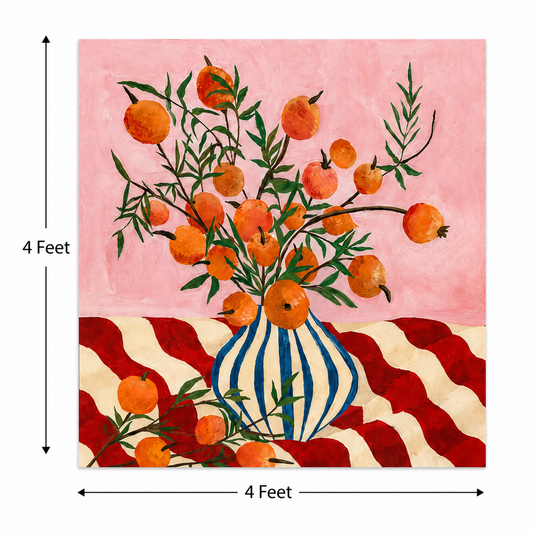 Citrus Bloom – Printed Canvas Felt Acoustic Panel (4 X 4)
