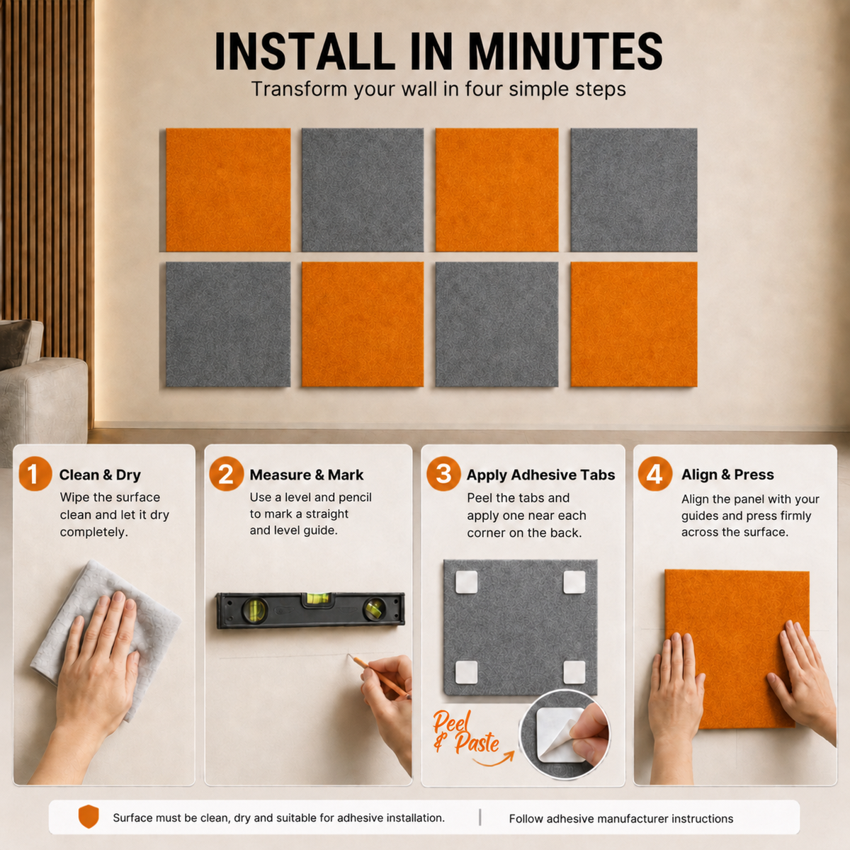 Felt PET Acoustic Panel | Office & Home Acoustics | Harvest