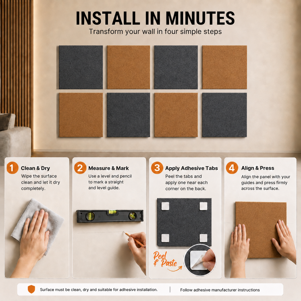 Felt PET Acoustic Panel | Office & Home Acoustics | Lava