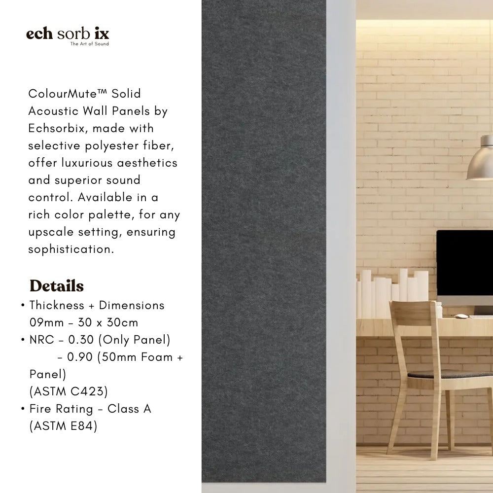 ColourMute PET Acoustic Panel | Piano Black
