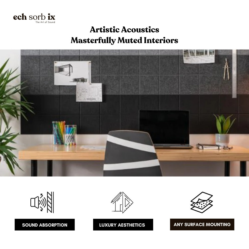 ColourMute PET Acoustic Panel | Piano Black