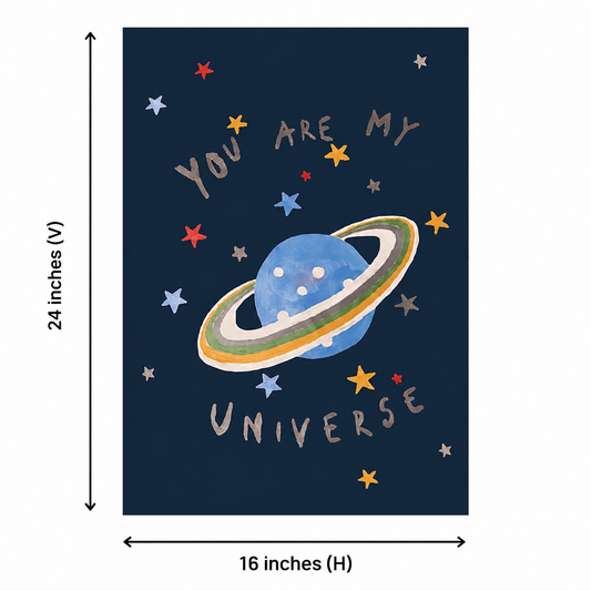 MMT Acoustix You Are My Universe printed canvas felt acoustic panel set of 4 installed