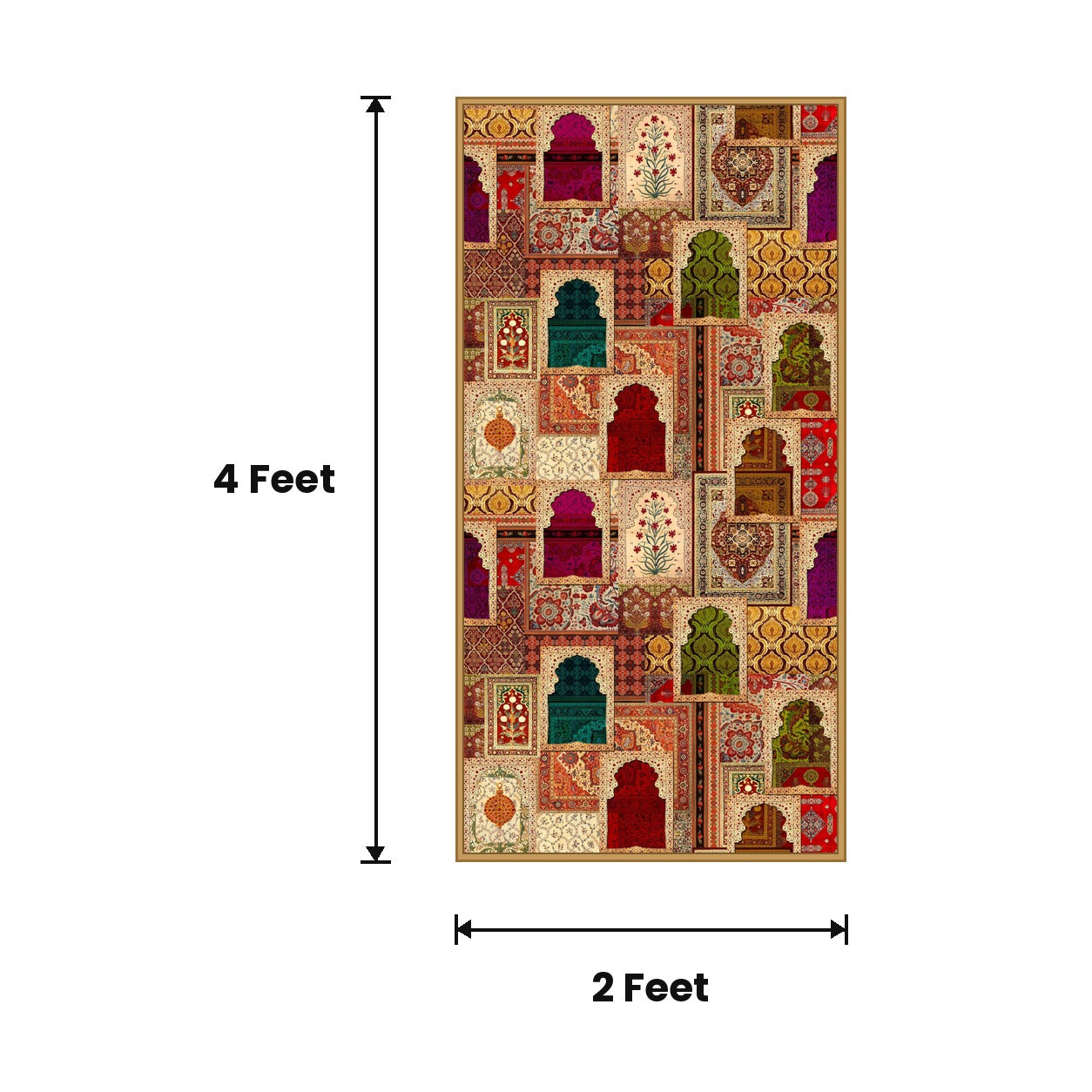Arches Pattern Warm acoustic painting size guide, 4 x 2 ft