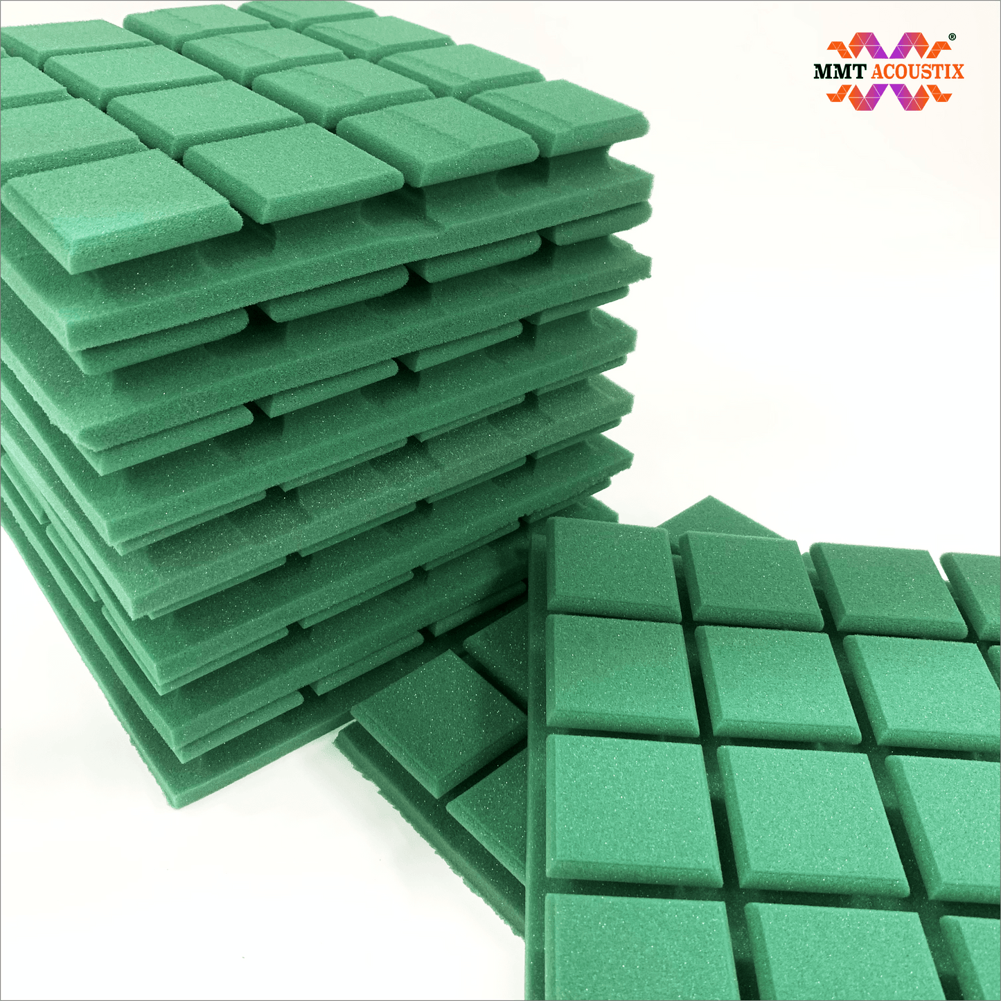Turbo Acoustic Foam Panel 2" | 1 x 1 Feet | Studio Green
