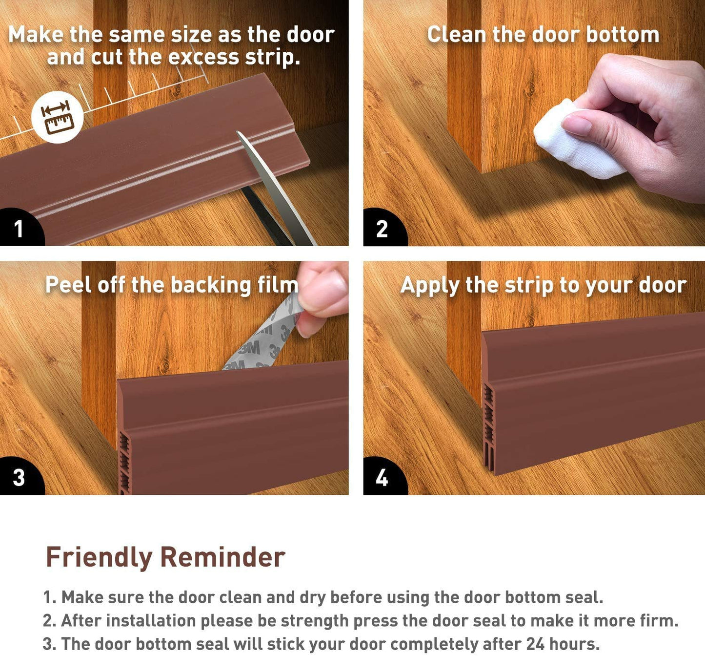 Door Bottom Seal Self Adhesive | Brown