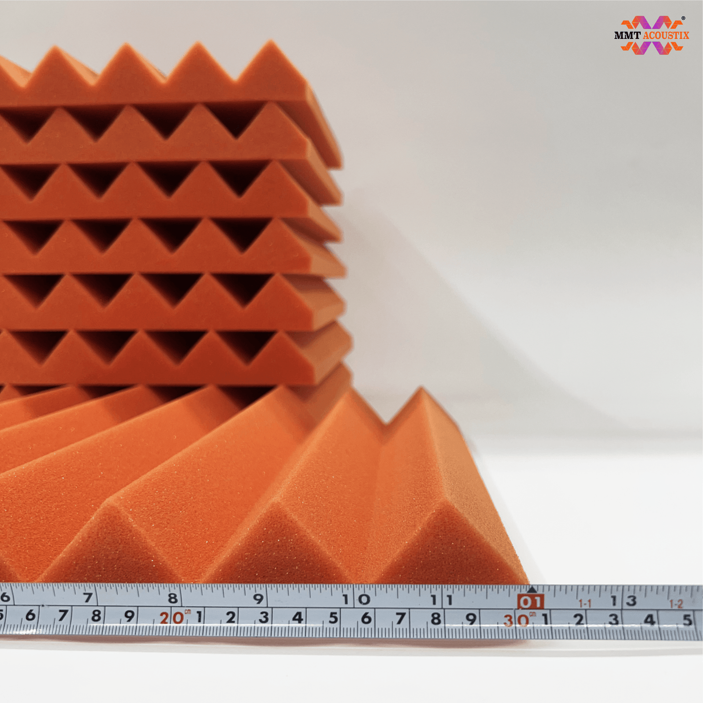 Wedge Acoustic Foam Panel | 1 x 1 Feet , 2" | MMT Orange