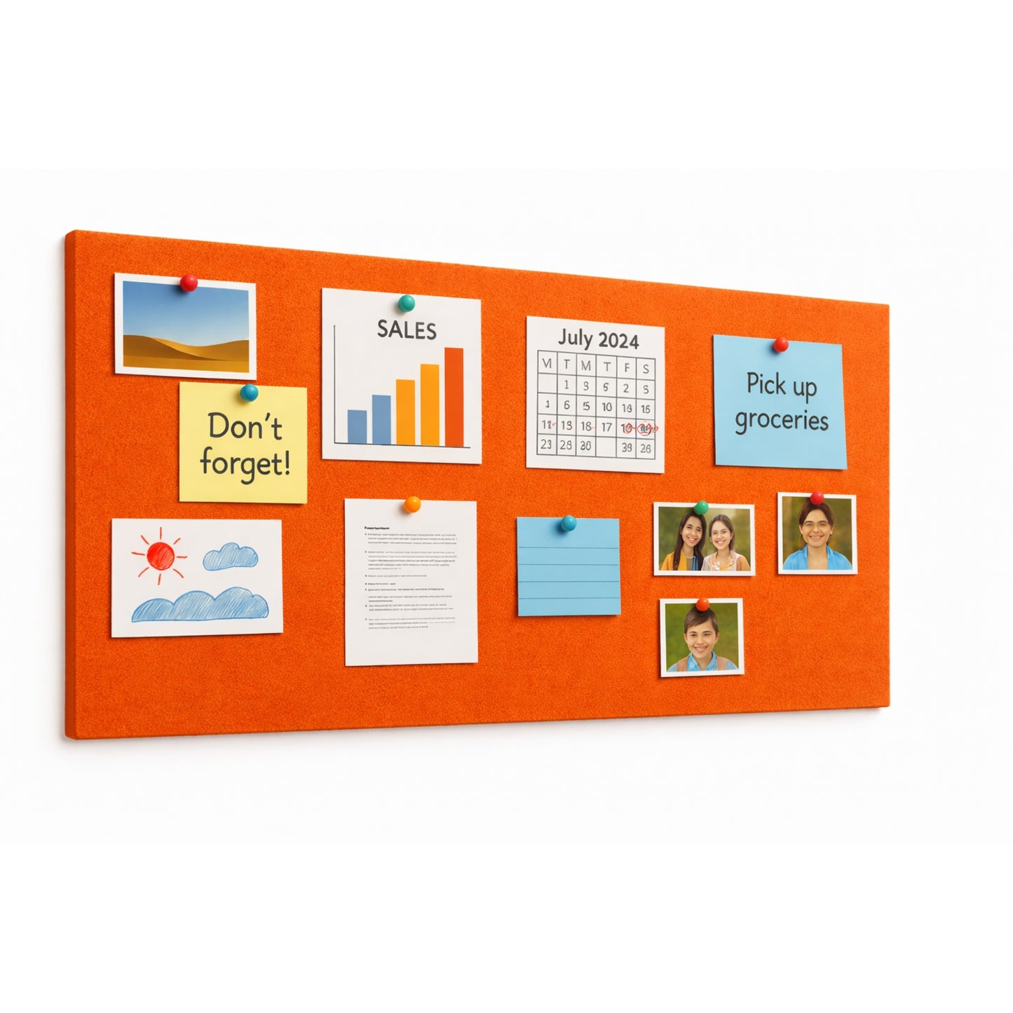FeltPin Bulletin Board 120x60cm | Carrot