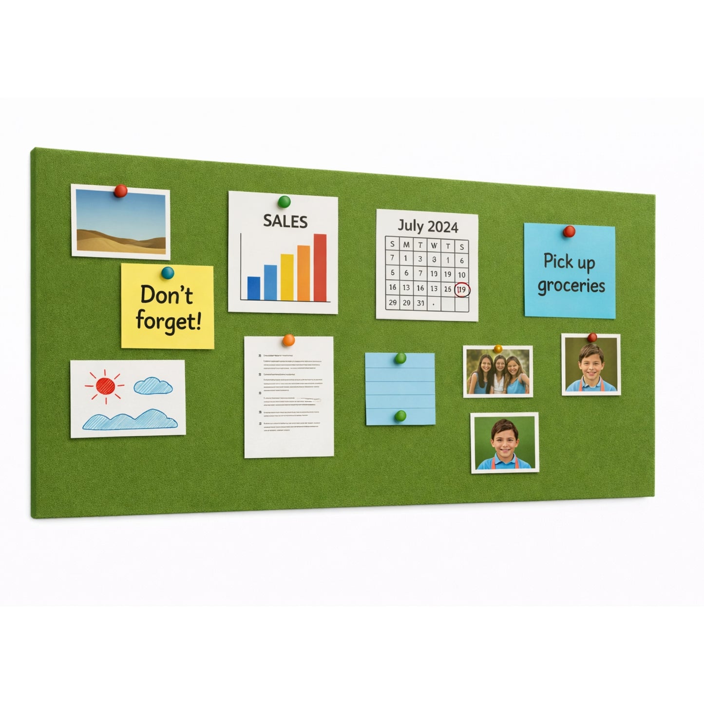FeltPin Bulletin Board 120x60cm | Olive