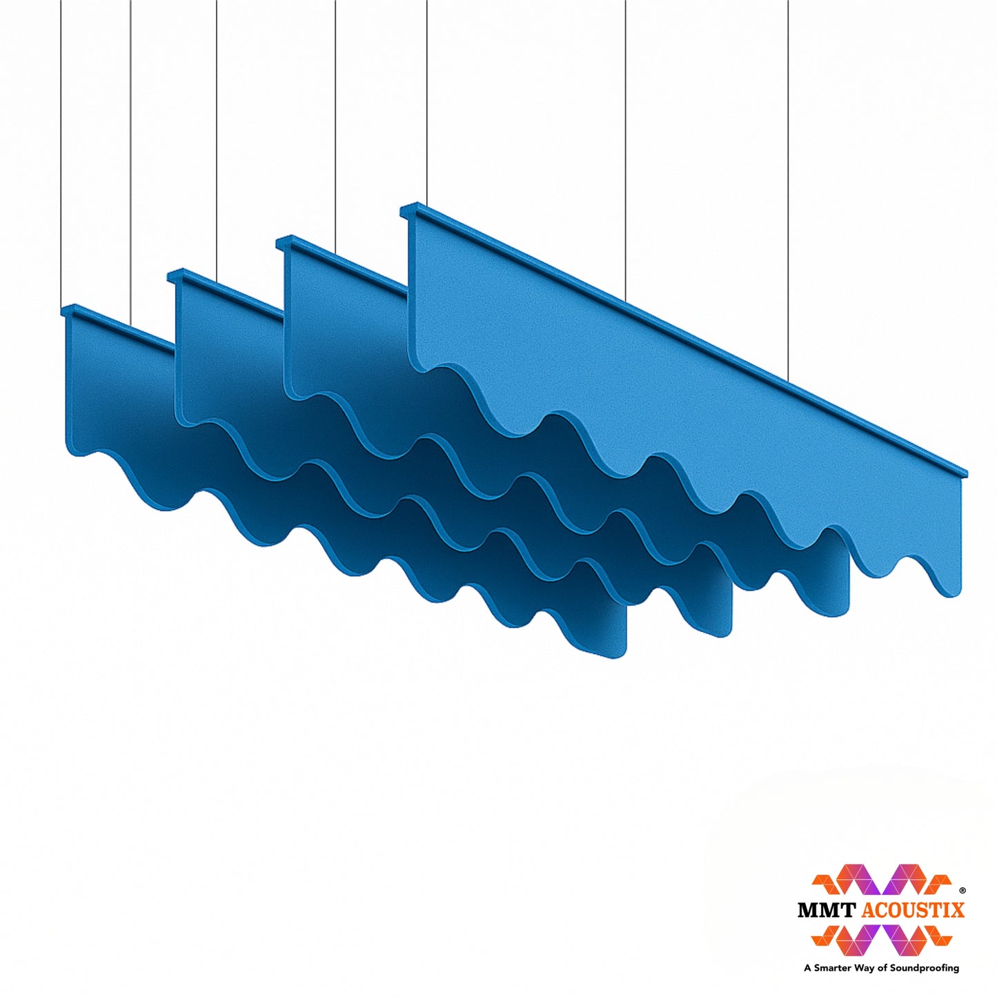 Acoustic Ceiling Baffles, Wave, 8 pcs