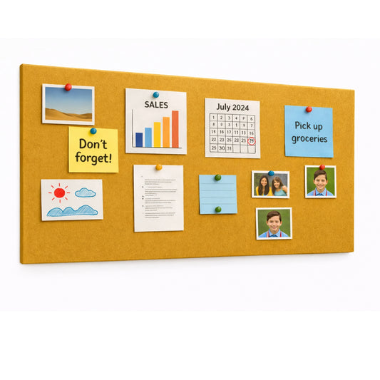 FeltPin Bulletin Board 120x60cm | Mustard