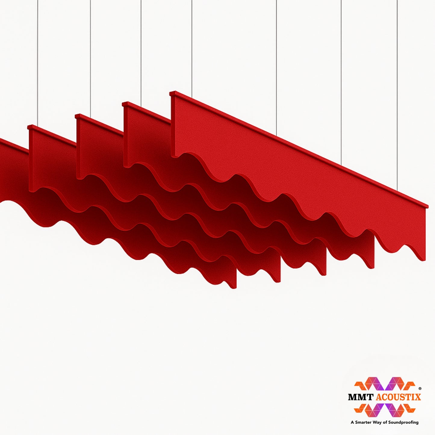 Acoustic Ceiling Baffles, Wave, 8 pcs