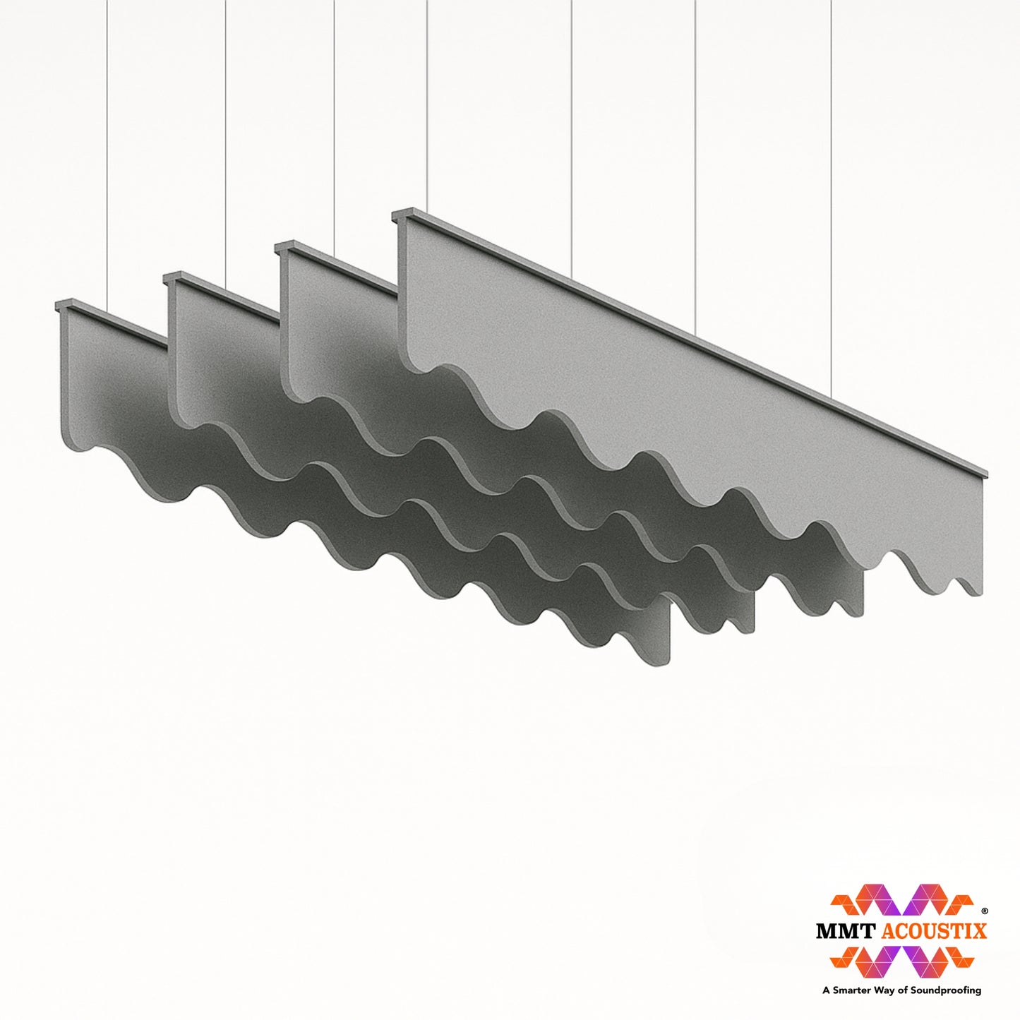 Acoustic Ceiling Baffles, Wave, 8 pcs